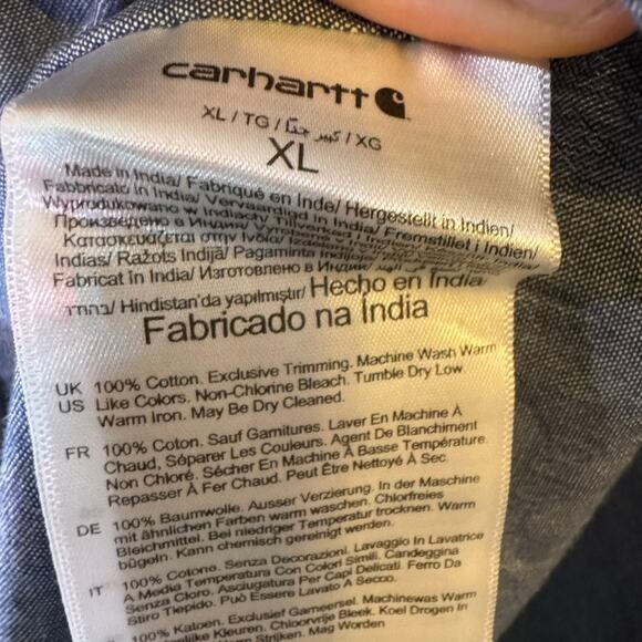 Carhartt Button Down Shirt Mens XL Loose Fit Workwear Chambray Midweight NWT - Picture 10 of 12